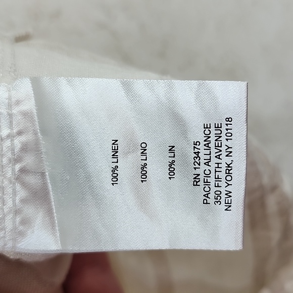 Ellen Tracy Ladies Size Medium Linen Sleeveless Striped Button-Up Top Casual - Picture 8 of 9